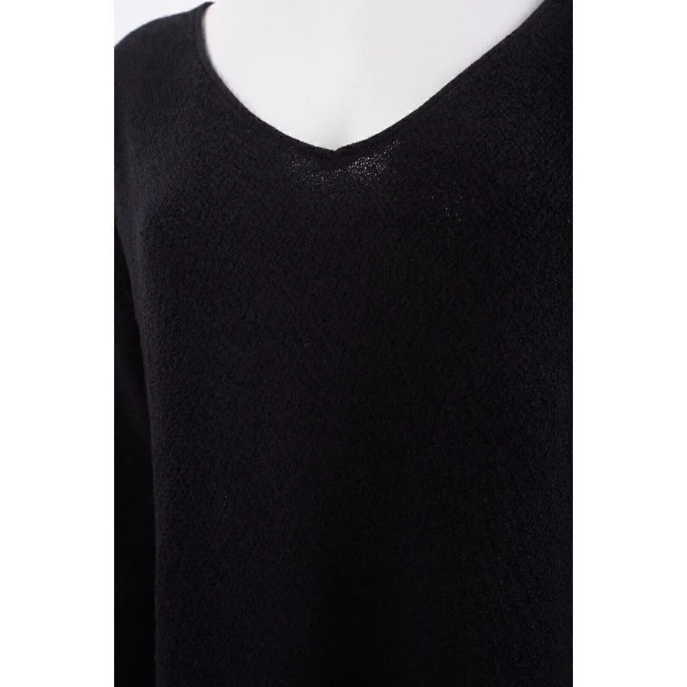 Eileen Fisher Womens Sweater Pullover V-Neck M Medium 100% Wool Italian Yarn